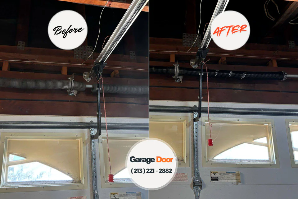 Before and after: garage door repair Marshall, MI